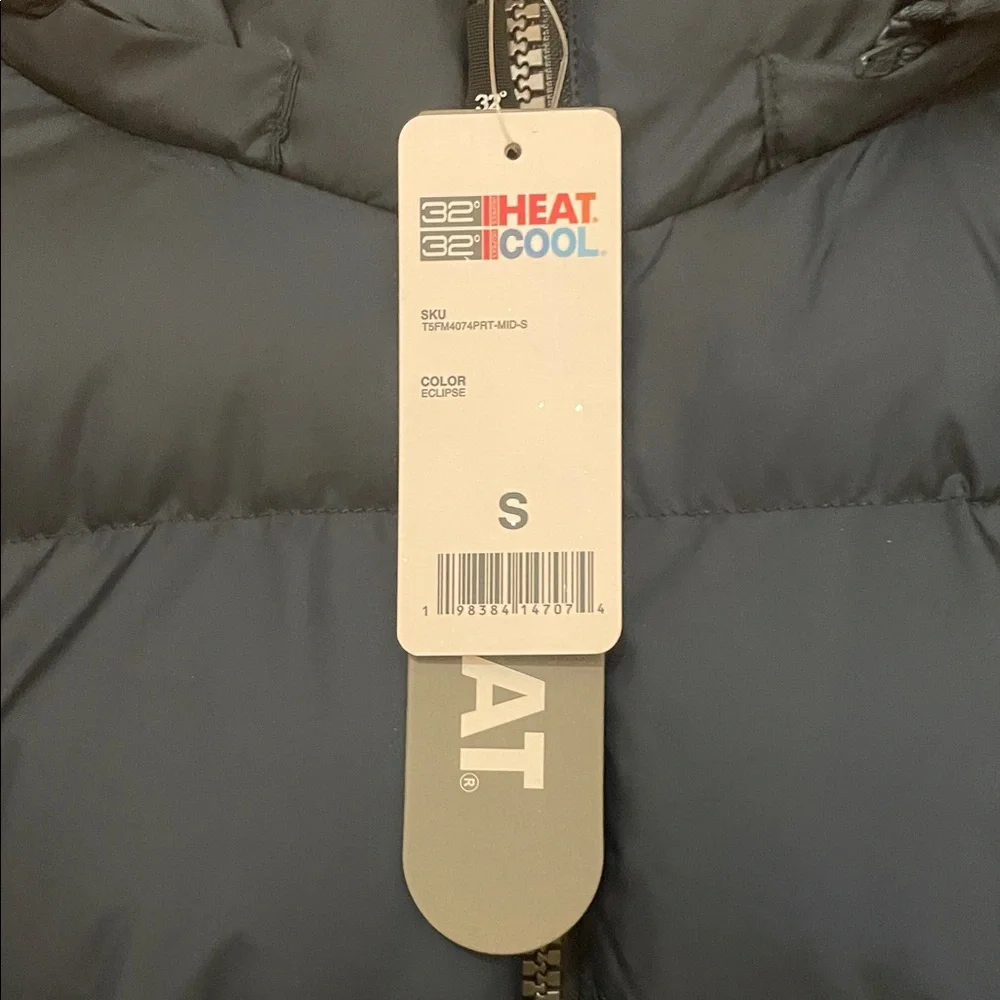 32 Degrees NWT Men's Dark Blue Puffer Jacket Hooded - Picture 2 of 10